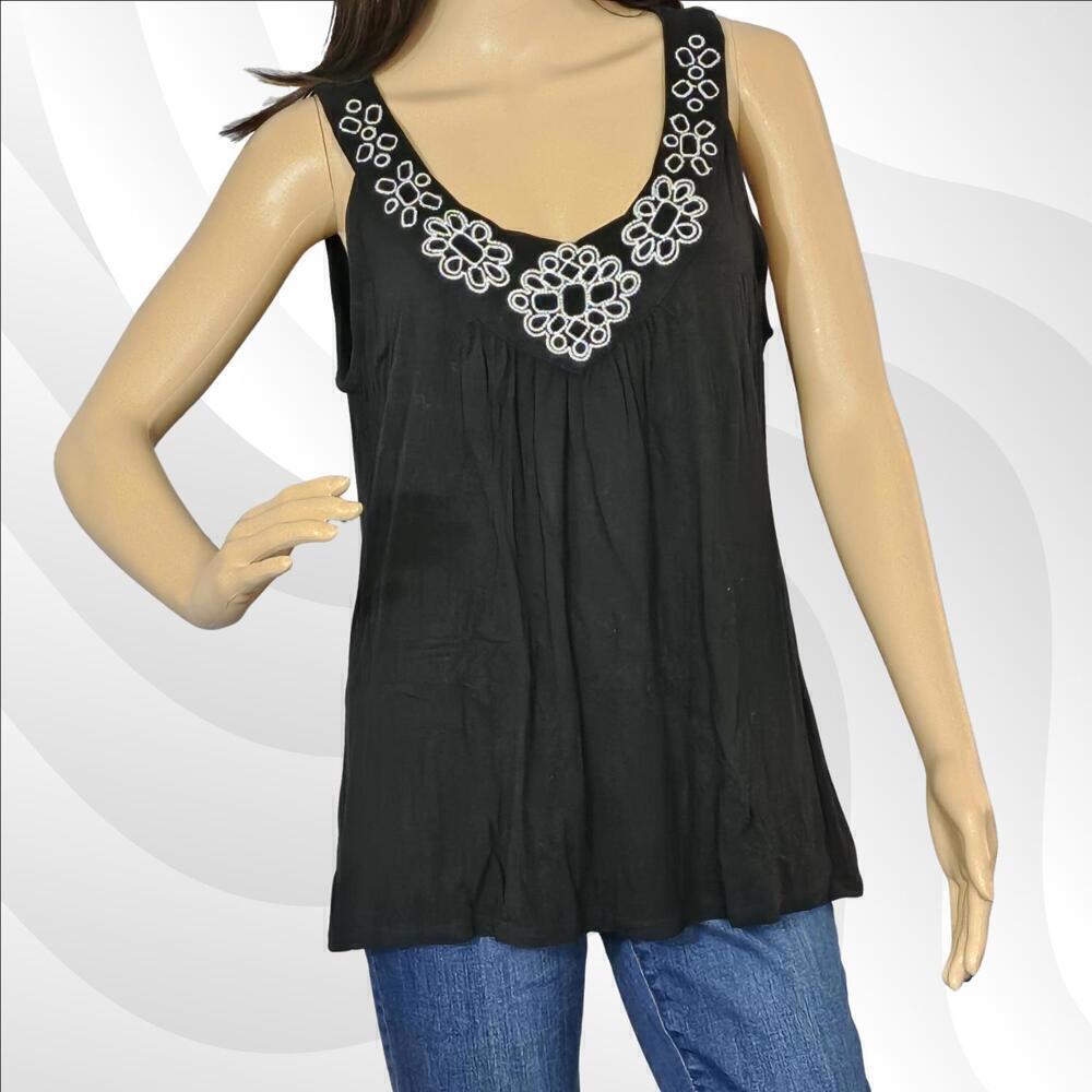 2/$20 Black Style & Co Sleeveless Blouse Size L | Classic & Versatile Top